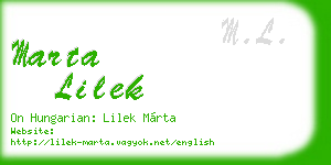 marta lilek business card